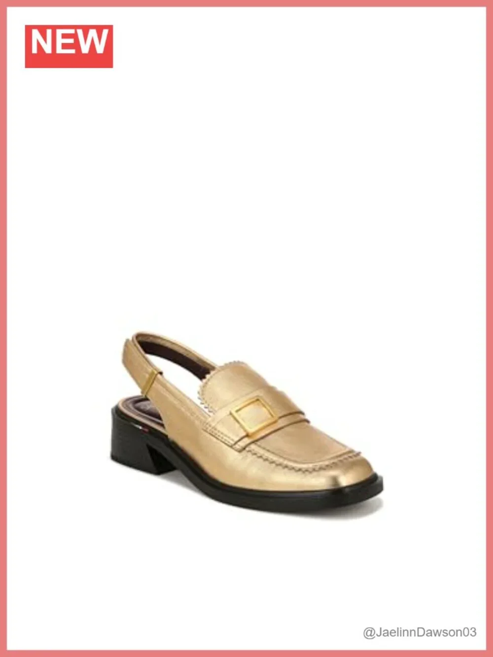 Women's Slingback Loafers with Square Toe and Block Heel